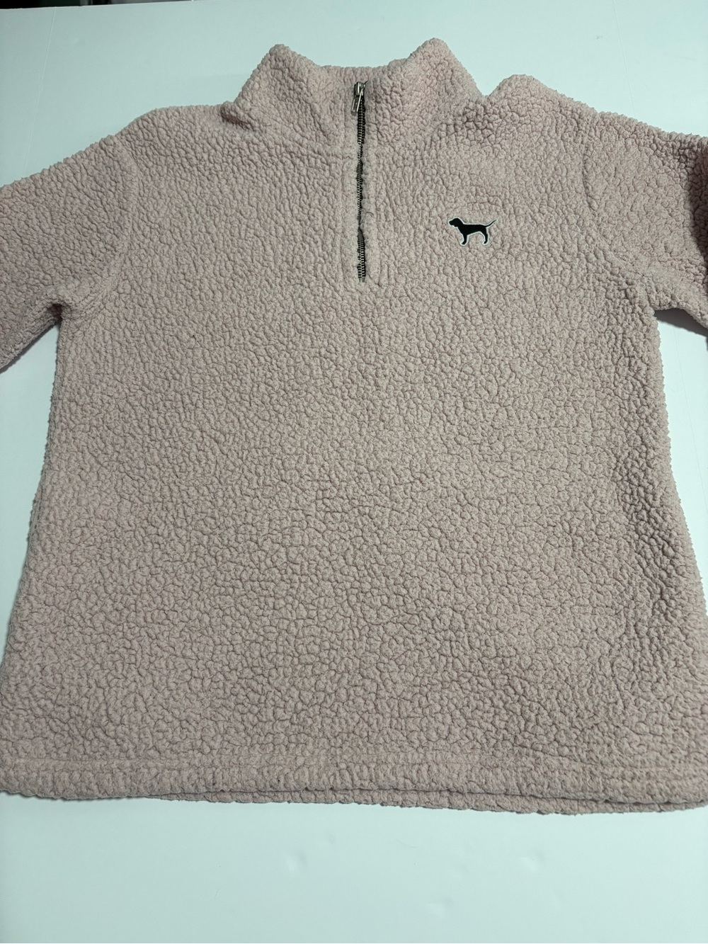 Pink Victoria Secret women’s Sherpa Fleece Hoodie Pullover Size S Pink 1/4 Zip